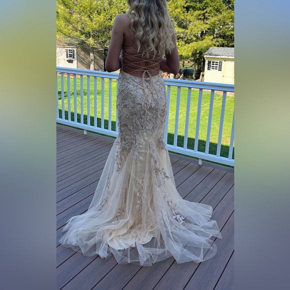 Amelia Coture Tan/ Beige Prom Dress - Picture 1 of 5